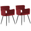 ESSZIMMERSTUHL 2er-Set Samtstoff Rot Sanilac - Rot, Textil/Metall (52/75/44cm) - Beliani