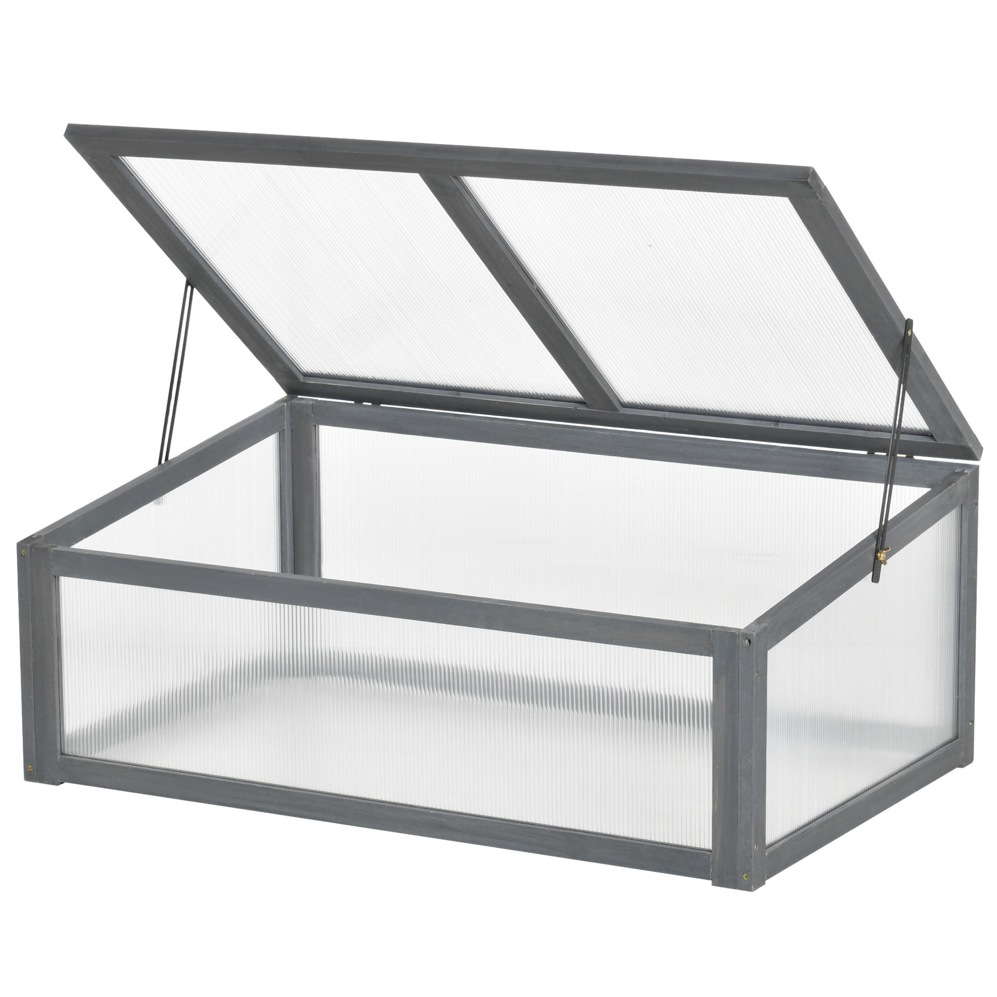 FRÜHBEET Holz 100 x 65 x 40 cm - Grau, Holz (65/40/100cm) - Outsunny