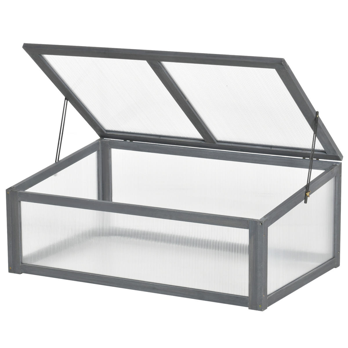 FRÜHBEET Holz 100 x 65 x 40 cm - Grau, Holz (65/40/100cm) - Outsunny