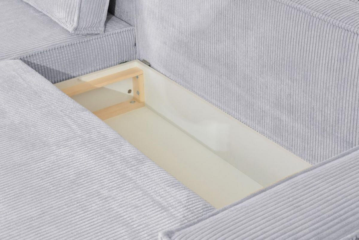 ECKSOFA Passio L-Form mit Schlaffunktion und Bettkasten 275 cm grau - Hellgrau, Kunststoff (275/190cm) - Margaret Hadas24