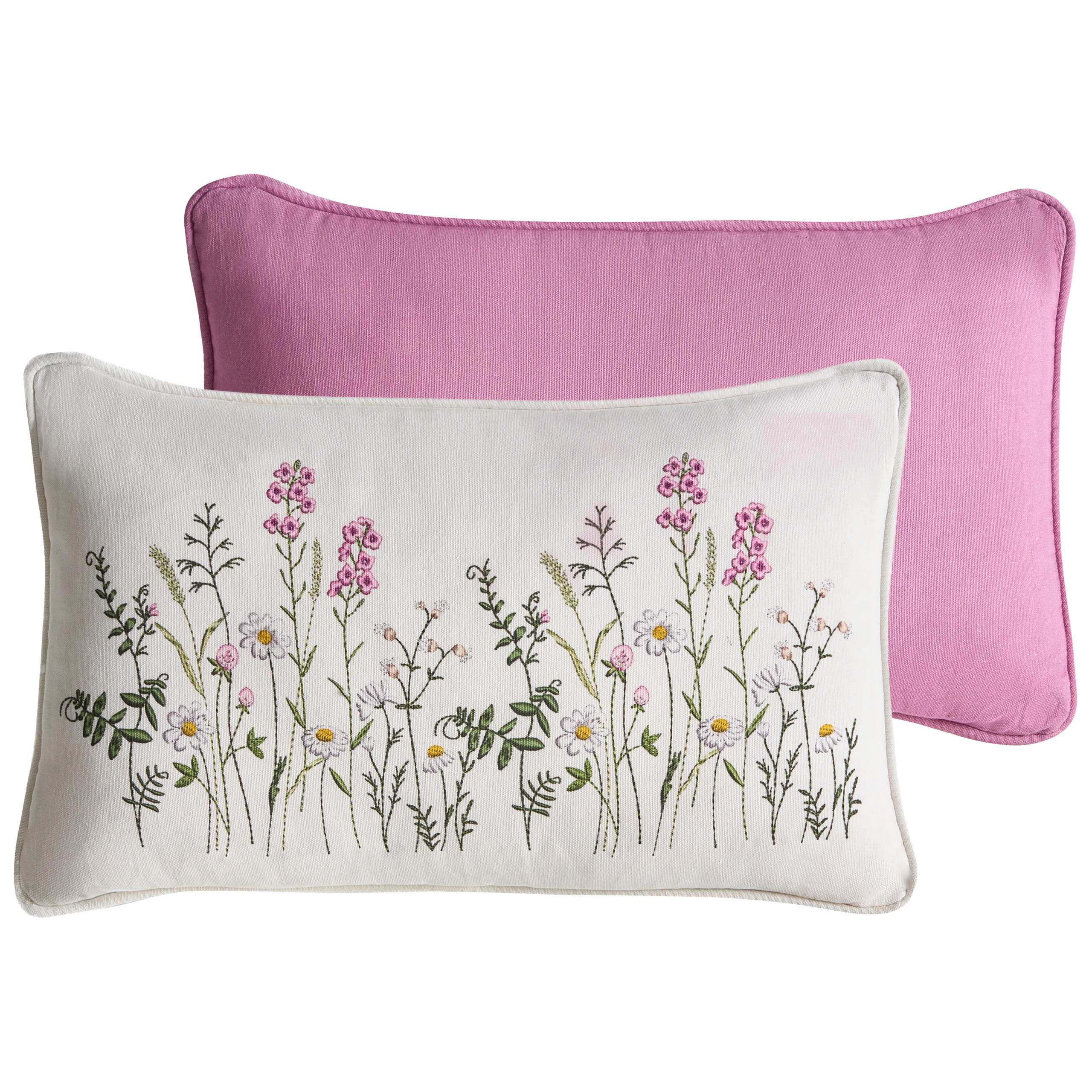 DEKOKISSEN 2er-Set Weiß 30/50 cm Madhuca - Weiß, Textil (30/50cm) - Beliani