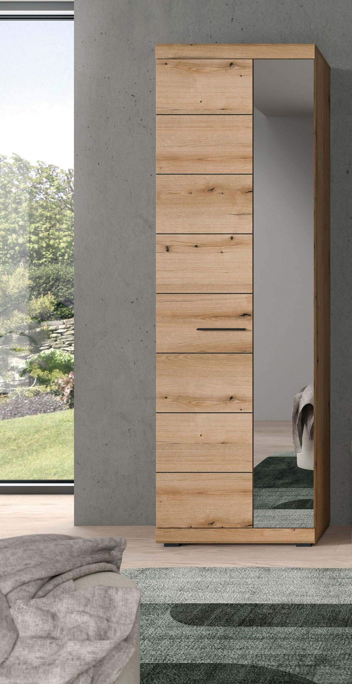 GARDEROBENSCHRANK SCOUT (B/H/T: ca. 62/197/37 cm) in Evoke Oak Nachbildung/Evoke Oak Nachbildung - Eichefarben, Holz (62/197/37cm)