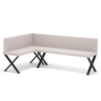 ECKBANK links VERO X Webstoff glatt, 142/196 cm Beige - Beige, Textil/Metall (142/196cm) - Idohome