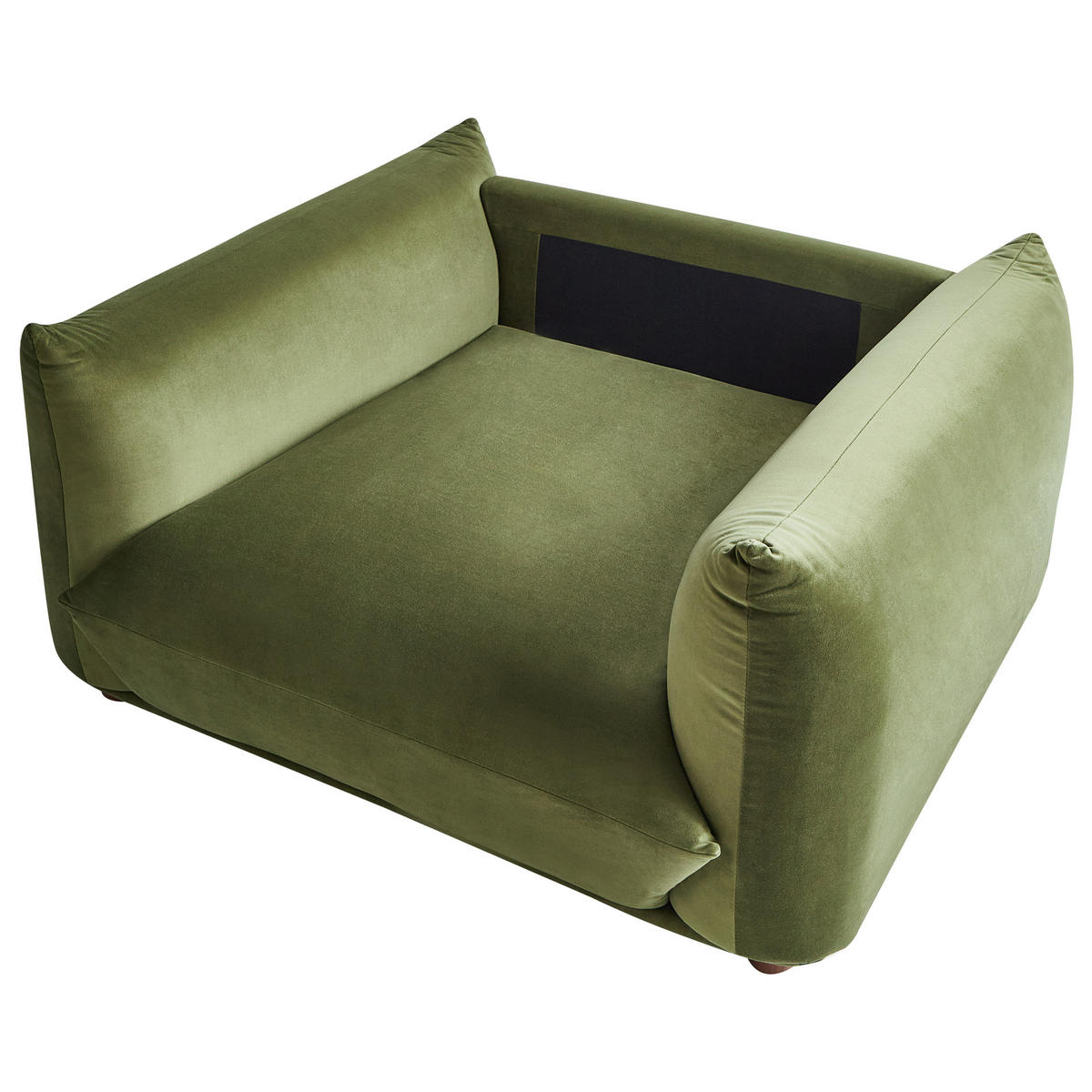 SESSEL Samtstoff Grün Luvos - Braun/Grün, Textil (120/74/108cm) - Beliani