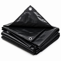 ABDECKPLANE Schwarz wasserdicht 3x4 m - Schwarz, Kunststoff (400/300/0.1cm) - Relaxdays