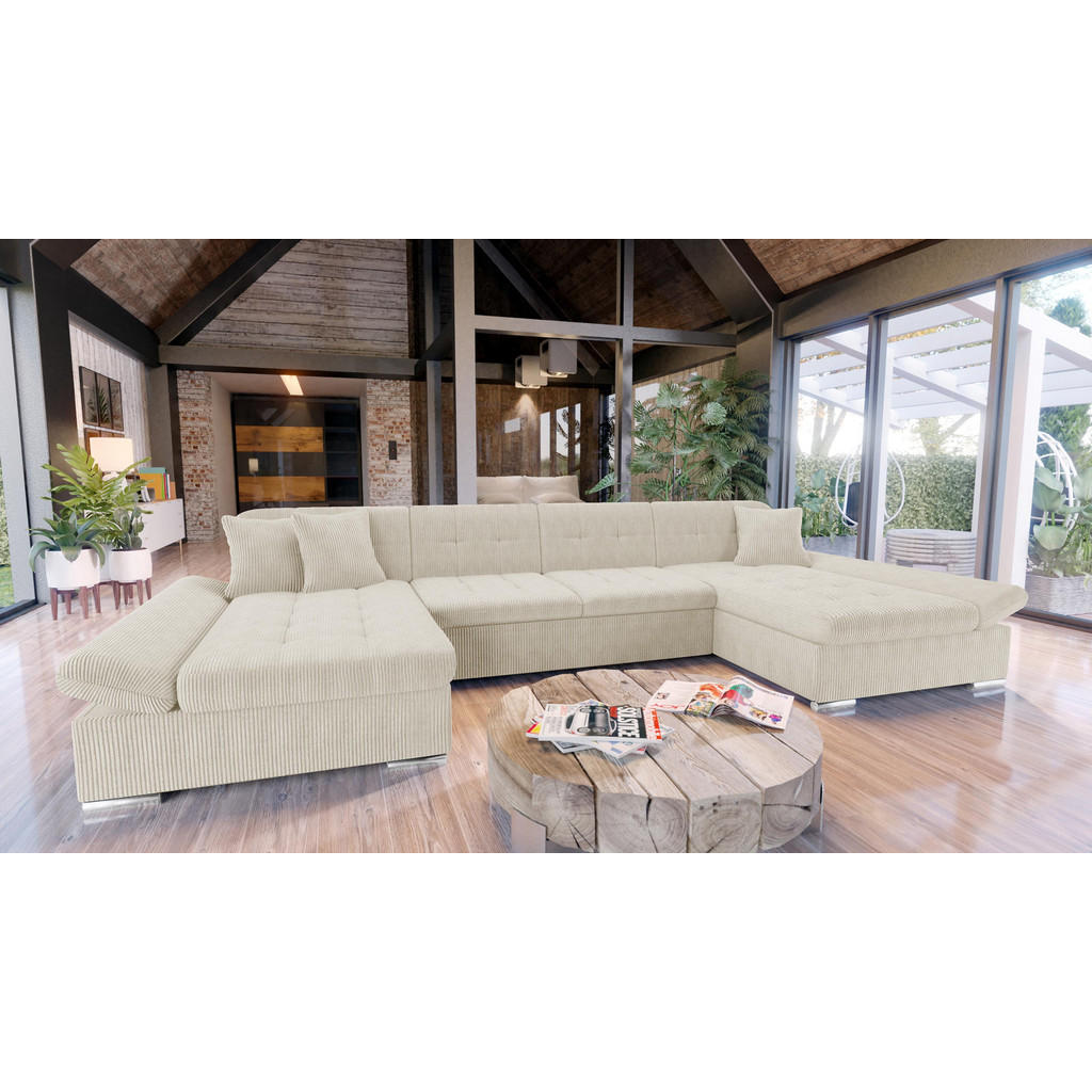 Thumbnail - Mirjan24 Wohnlandschaften, Creme, Textil, 7-Sitzer, U-Form,Rechteckig, 360x75x160 cm, Wohnzimmer, Sofas & Couches, Wohnl...