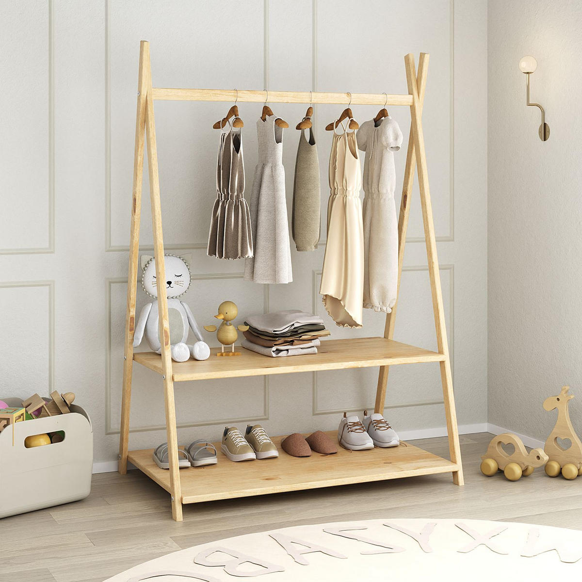 KINDERGARDEROBE DANILO - Naturfarben, Holz (82/115/50cm) - IDIMEX