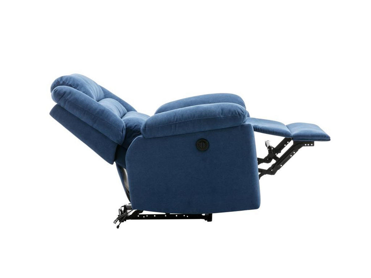 RELAXSESSEL elektrisch - Stoff - Blau - BUROLO - Blau, Textil (95/103/92cm) - Vente-Unique