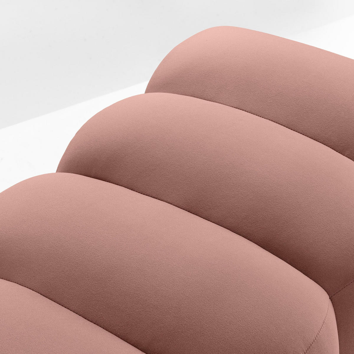 SITZHOCKER Polsterhocker PECCO, Veloursstoff - Beige/Schwarz, Holz/Textil (120/50/50cm) - KONSIMO®