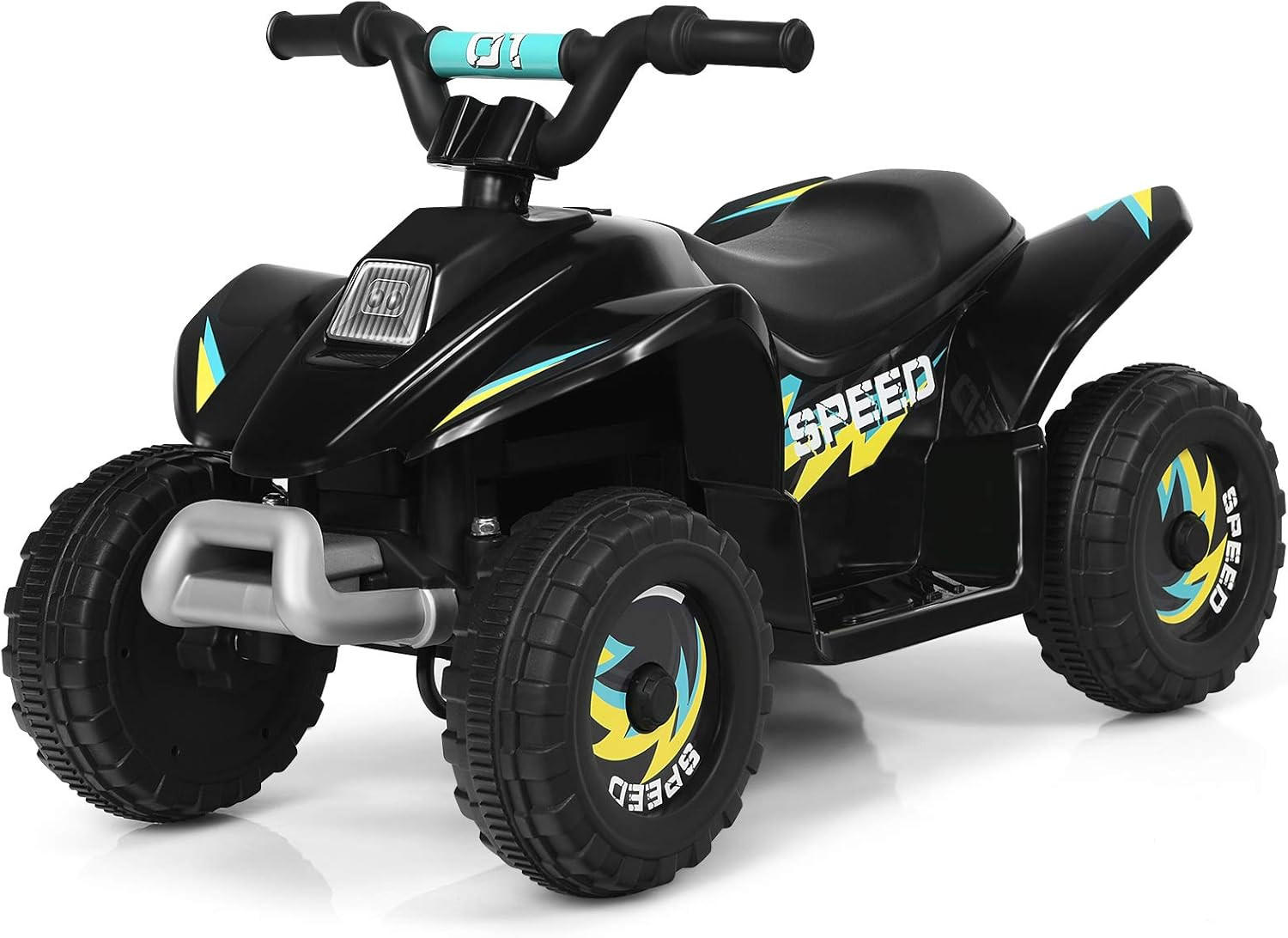 COSTWAY DĚTSKÁ MOTOCYKL 6V Elektrická dětská čtyřkolka Černá