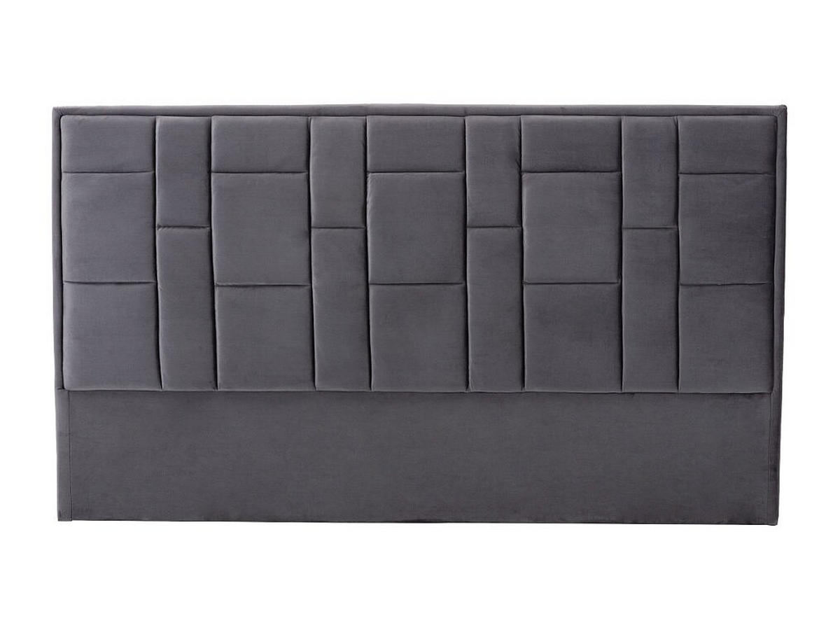 BETTKOPFTEIL - 2 Personen - Samt, Stoff - Grau - Grau, Textil (180/110/8cm) - Vente-Unique