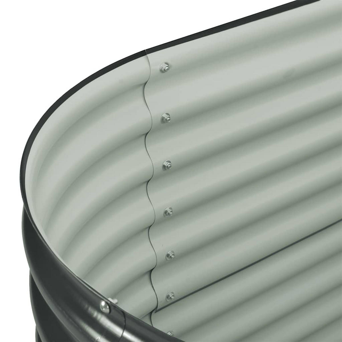 HOCHBEET rund für Garten BLUMO Metall 160x80x81 cm Grau - Grau, Metall (160/81/80cm) - DELUKE