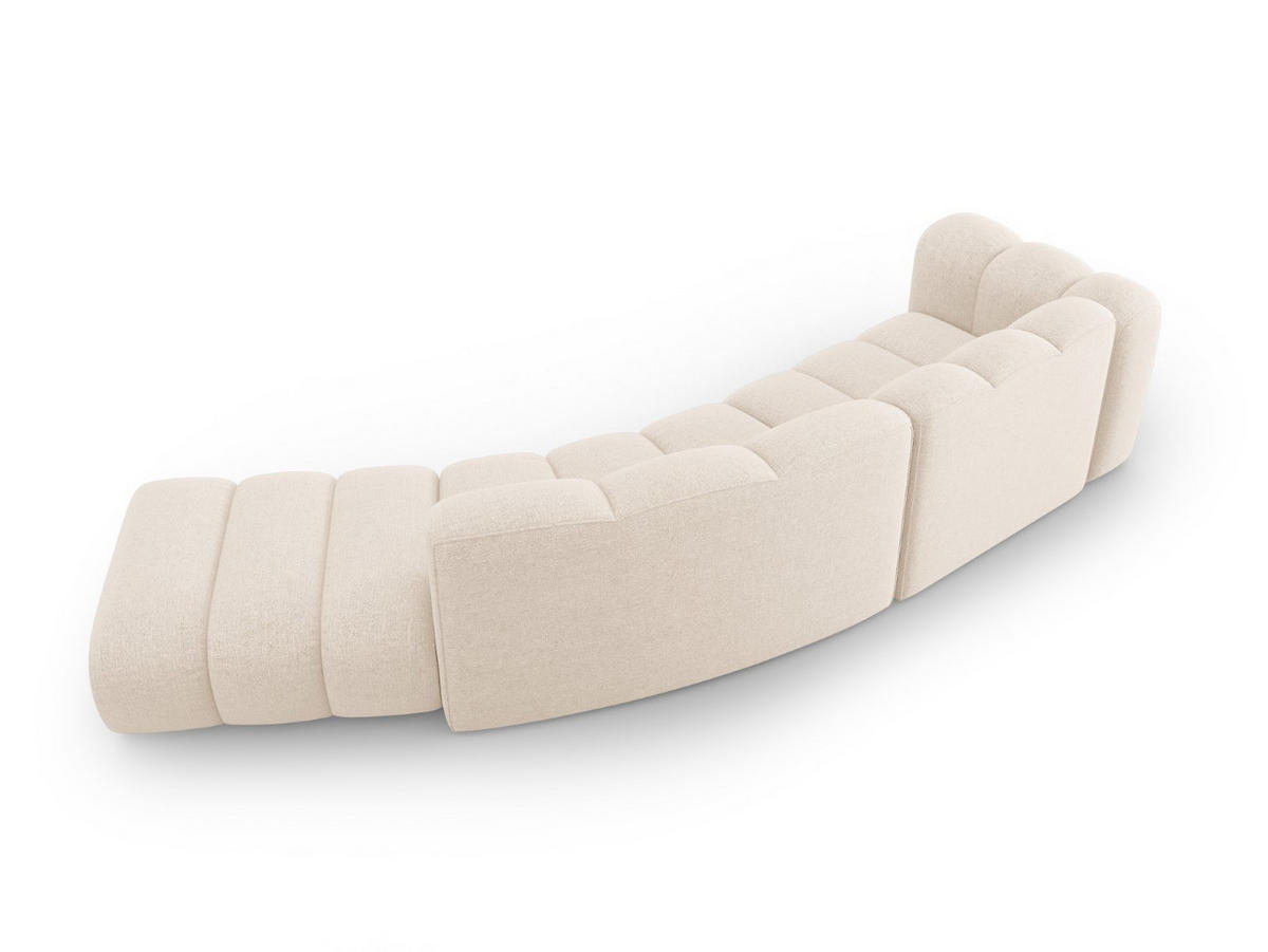 SOFA modular rechts Lupine aus Chenille-Stoff leichtes beige 5 Sitzplätze - Creme, Textil (335/70/166cm) - Micadoni