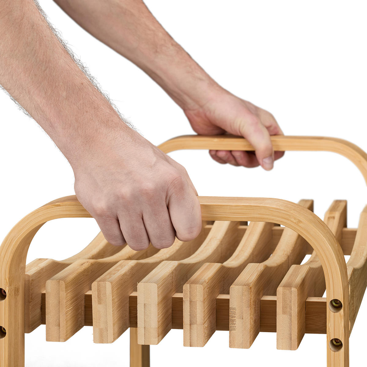 BADHOCKER - Hellbraun, Holz (65/54/33cm) - Relaxdays