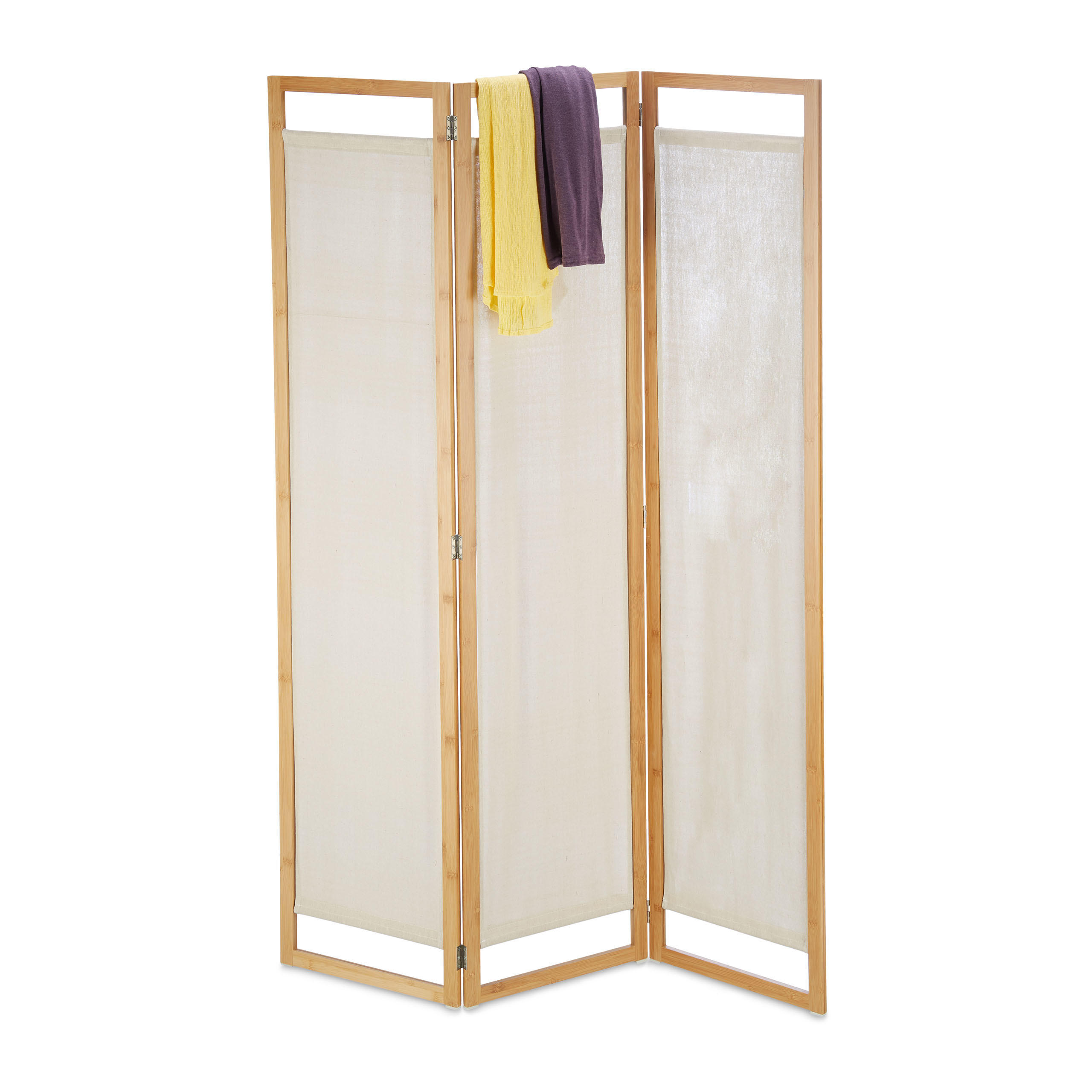 3TLG.PARAVENT - Multicolor, Holz/Textil (120/170/1.5cm) - Relaxdays