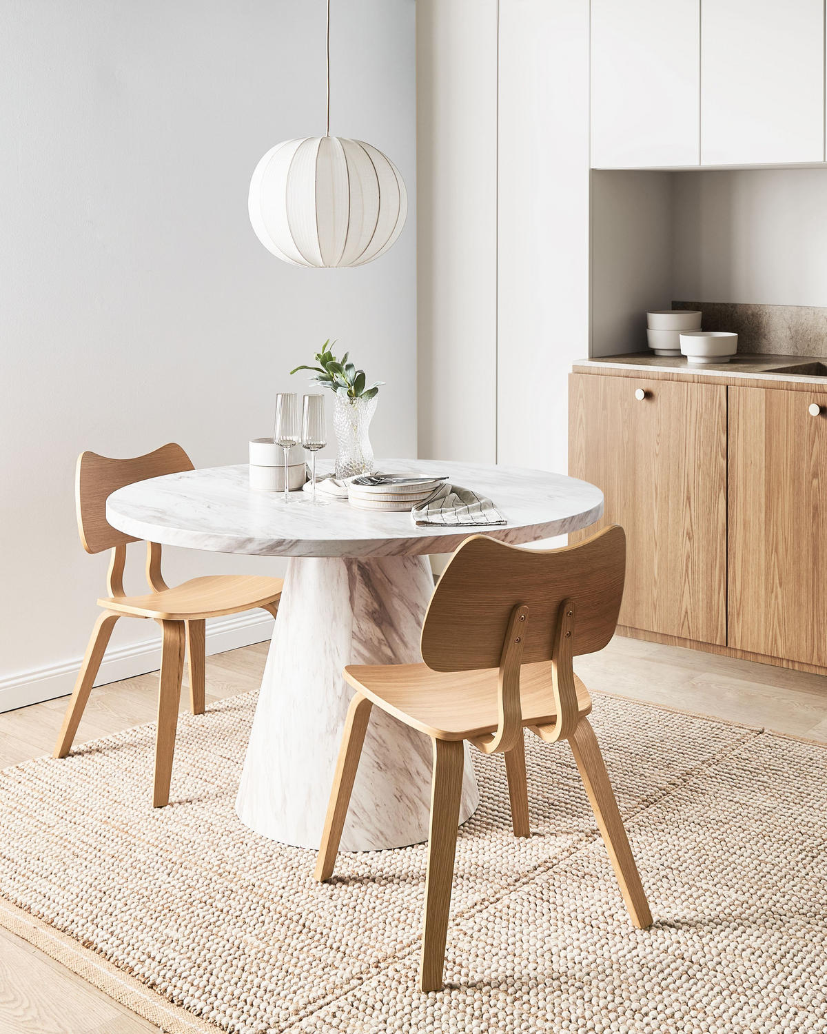 ESSZIMMERSTUHL 2er-Set Hellbraun Diana - Hellbraun, Holz (53/81/56cm) - Beliani