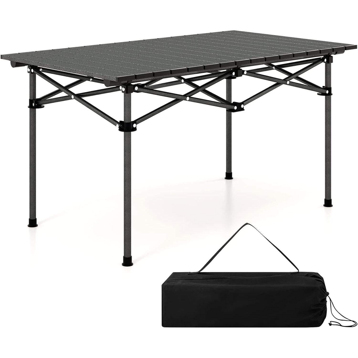 CAMPINGTISCH Schwarz - Schwarz, Metall (55/95/50cm) - COSTWAY