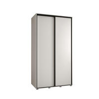 SCHWEBETÜRENSCHRANK 235,2/130/60 2-türig - Schwarz/Weiß, Holz/Metall (130/235/60cm) - Abiks Möbel