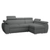 ECKSOFA Boston Mini Premium Cord 2RLC Seite: Rechts 2R+LC - Chromfarben/Grau, Holz/Textil (255/170cm) - MIRJAN24