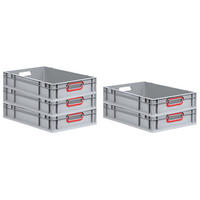EUROBOX 5x Nextgen Color 12x40x60cm 23 Liter Griffe Rot Offen - Rot, Kunststoff (40/12/60cm) - PROREGAL
