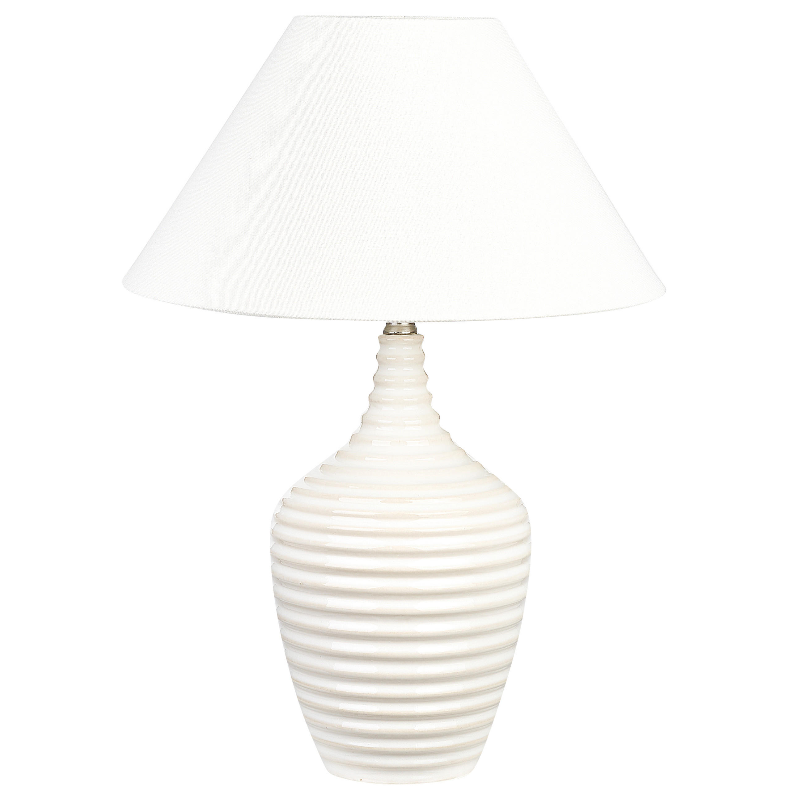 TISCHLAMPE Celeste 34/34/56 cm - Beige, Keramik (34/34/56cm) - Beliani
