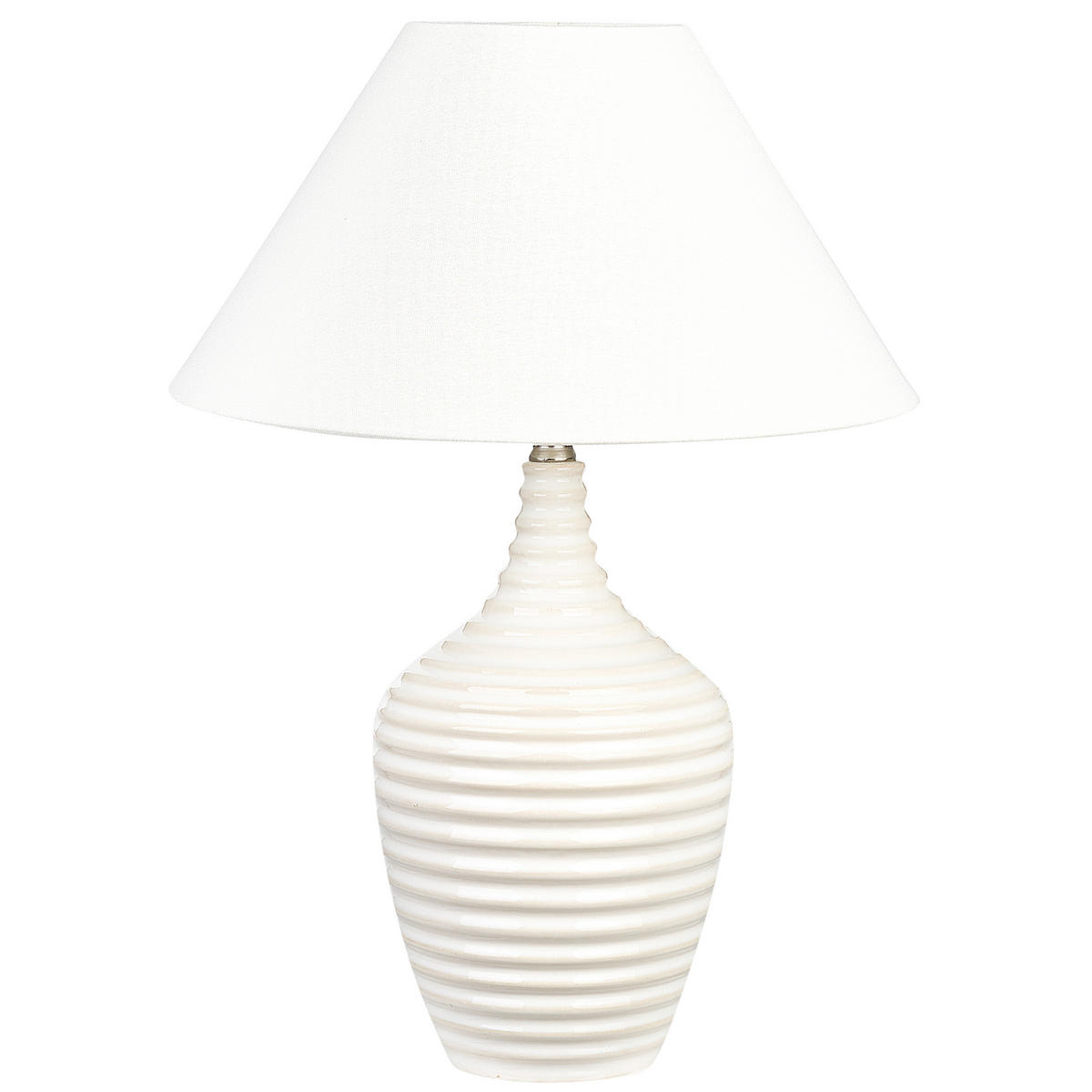 TISCHLAMPE Celeste 34/34/56 cm - Beige, Keramik (34/34/56cm) - Beliani