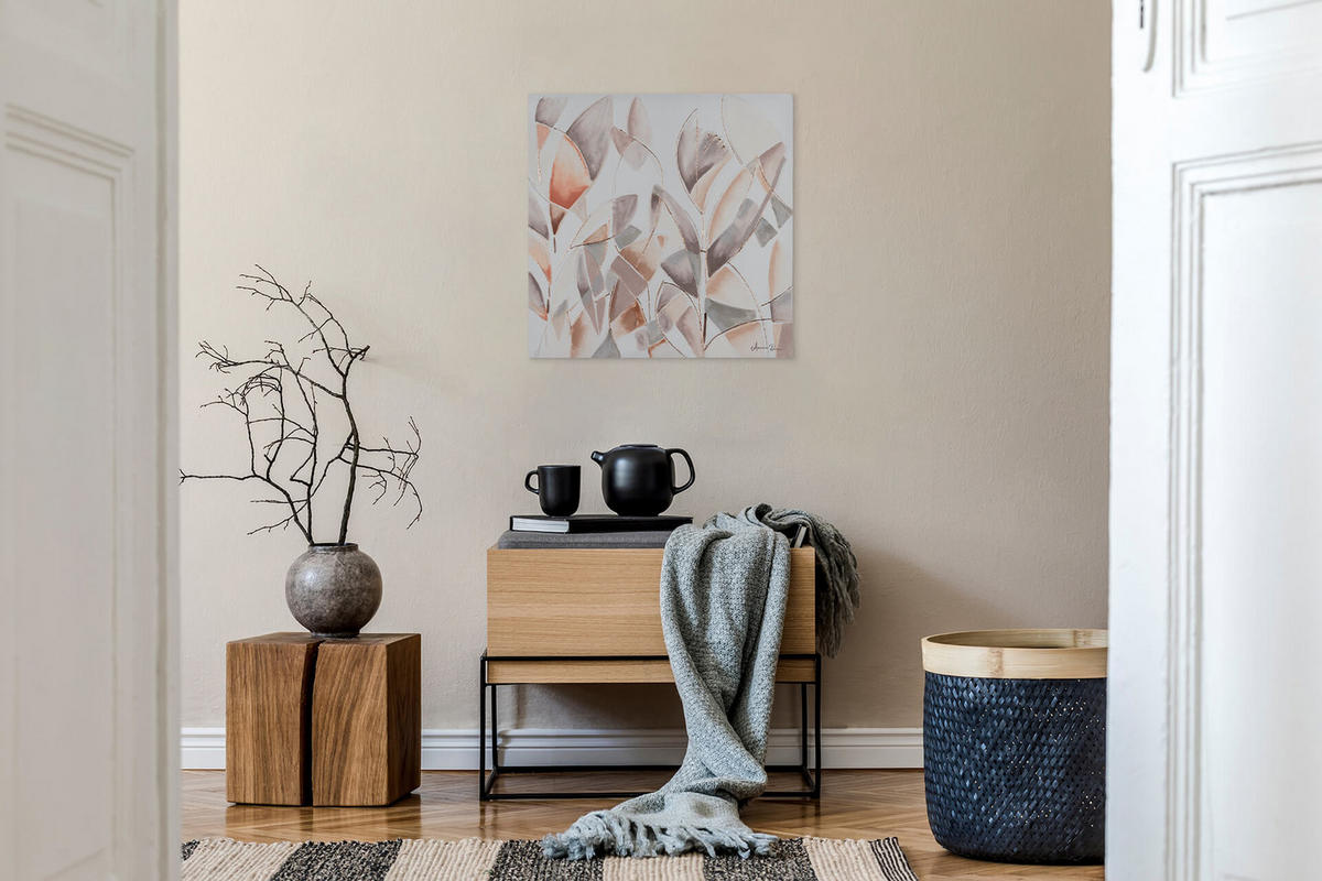 OLEJOMAĽBA 80/80 cm, Zvieratá - sivá/taupe, drevo/textil (80/80cm) - KUNSTLOFT