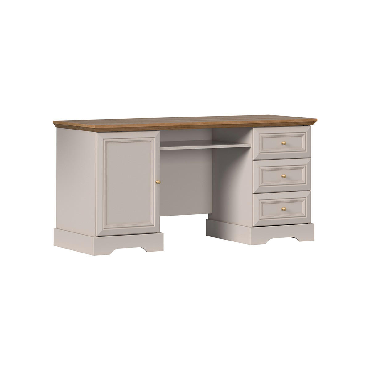 PÍSACÍ STÔL Dulci Kašmír a drevo - béžová, kompozitné drevo (57.2/144.7/72.4cm) - Petits-meubles