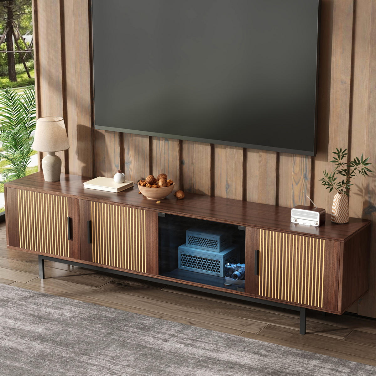 TV-SCHRANK - Braun, Holz (35/53/200cm) - Urban Meuble
