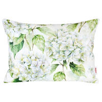 KISSENHÜLLE Landlust-Hortensie weiß 25/35 cm - Weiß/Grün, Textil (25/35cm) - beties Heimtextil