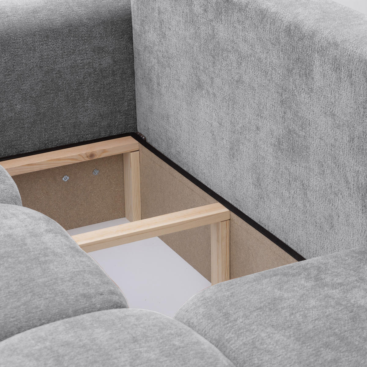 ECKSOFA BALOO mit Schlaffunktion und Bettkasten Hellgrau - Hellgrau, Holzwerkstoff/Kunststoff (250/90/160cm) - Idohome