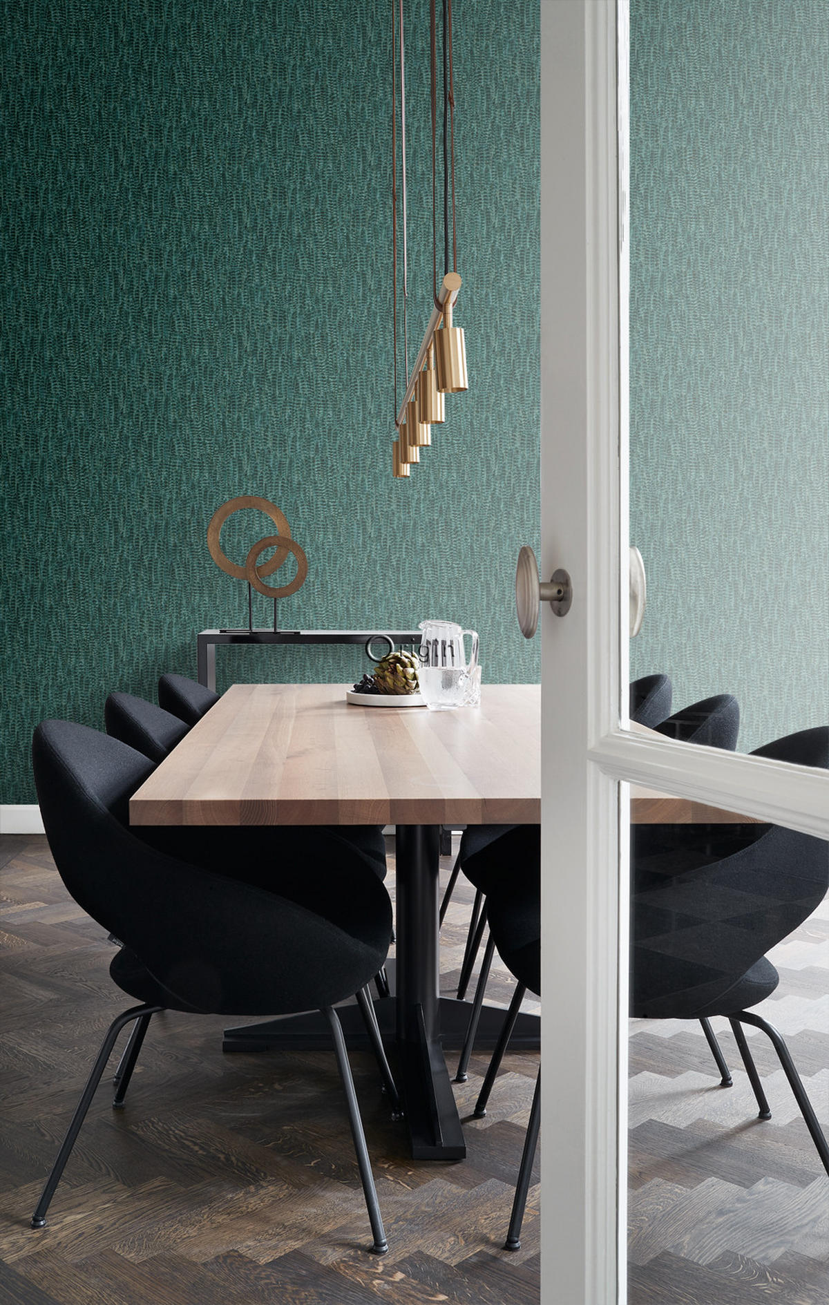 TAPETE Federn 53 cm x 10.05 m - Grün, Papier (53/1000cm) - Origin Wallcoverings