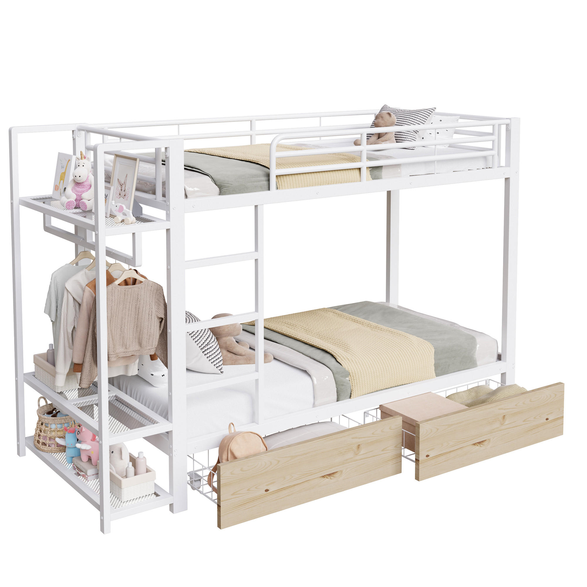 ETAGENBETT Metall Weiß - Weiß, Metall (90/200cm) - ComfortXL