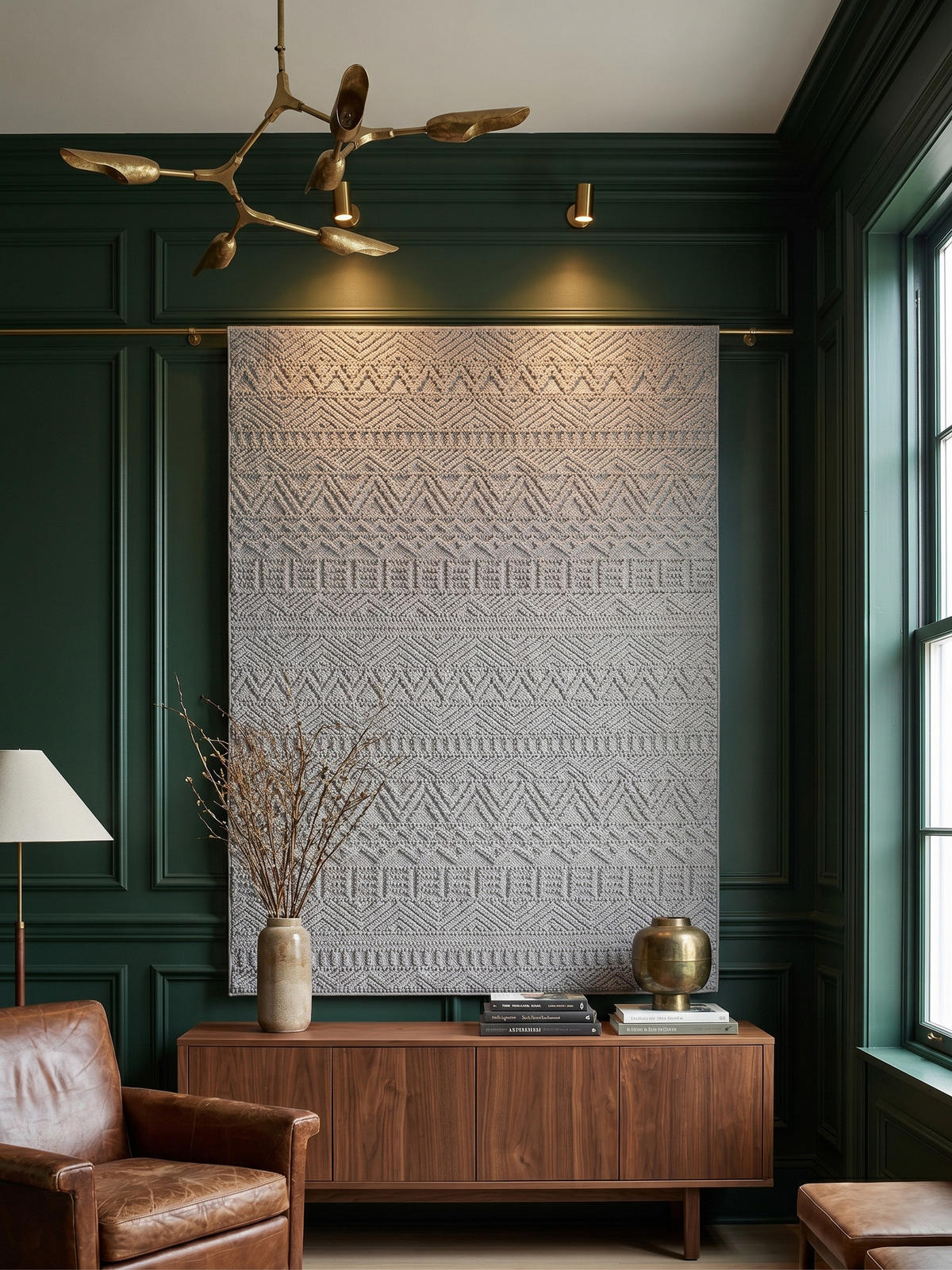 TEPPICH Flachgewebe LANGAU in Silber, mit Ethno-Streifen, 240 x 340 cm - Silberfarben, Textil (240/340cm) - KADIMA DESIGN