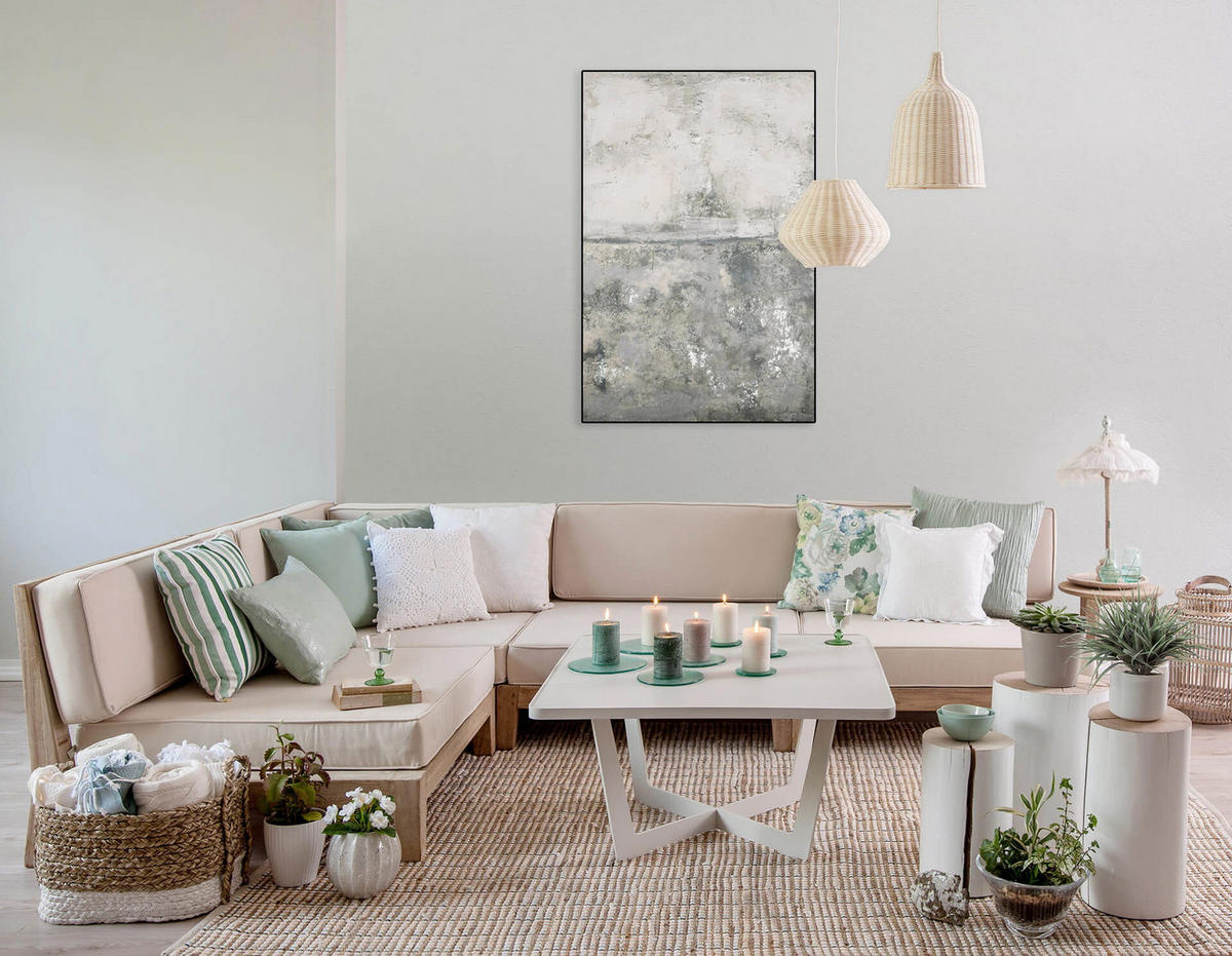 ACRYLBILD HANDGEMALT 80/120 cm - Grau, Holz/Textil (80/120cm) - KUNSTLOFT