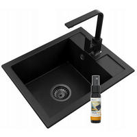 GRANITSPÜLE Best mit Siphon Batterie - Schwarz, Kunststoff/Stein (50/40/18cm) - Granitan