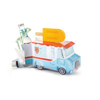 GESCHENKBOX faltbar Gift Food Truck, Papier, Blau, 18.2 x 7.5 x 16 cm - Blau, Papier (16/7.5/18.2cm) - Donkey Products