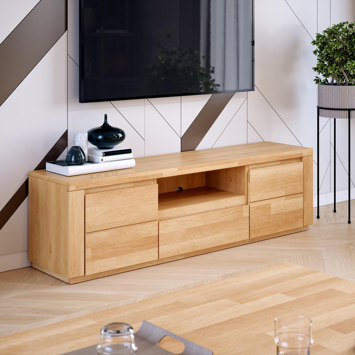 LOWBOARD Viborg - Braun, Holz (37/47/160cm) - kiki design