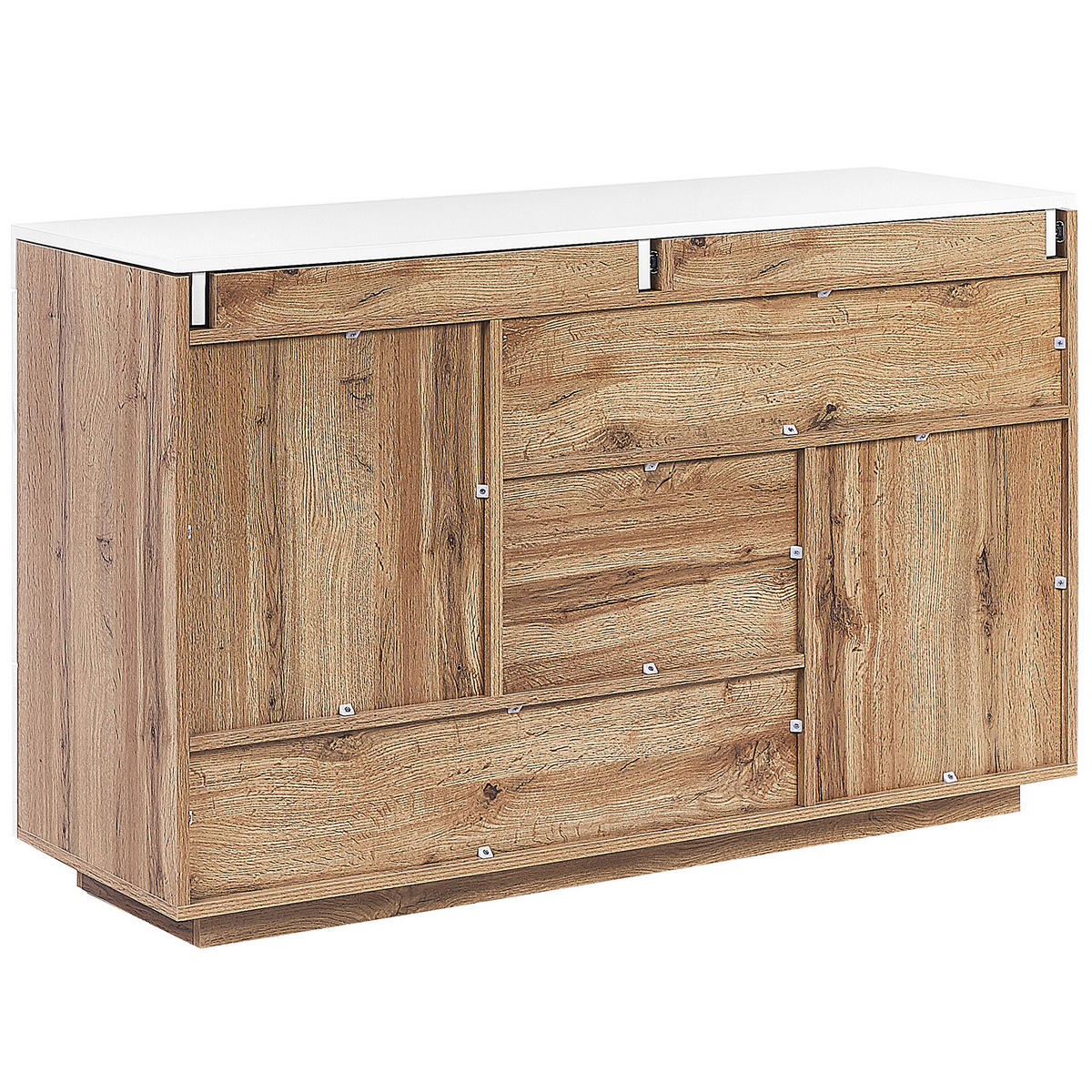 SCHREIBTISCHKOMBINATION weiß 120/42/77 cm Goran - Weiß, Holzwerkstoff (42/120/77cm) - Beliani