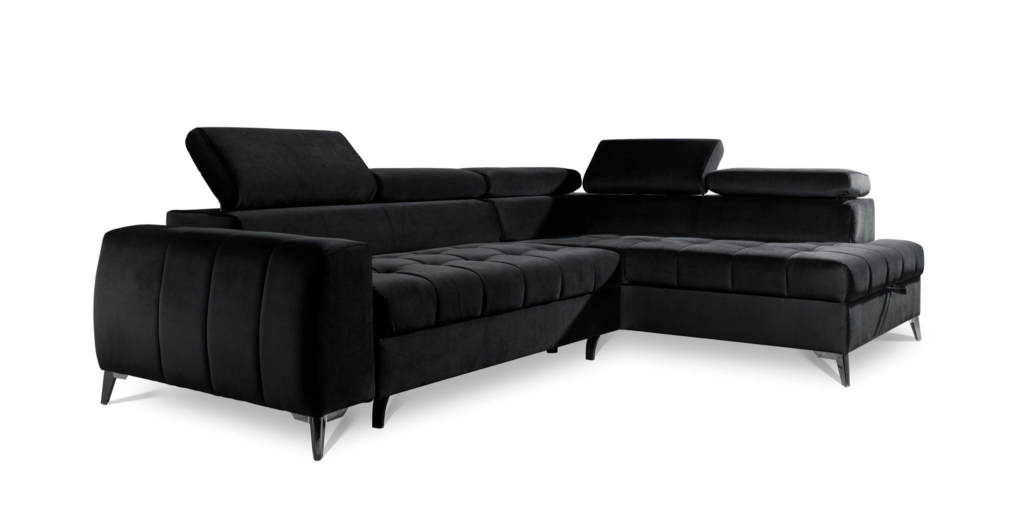 ECKSOFA Schlafsofa Agnesa In Salvador - Schwarz, Holzwerkstoff/Textil (275/200cm) - Fun Möbel