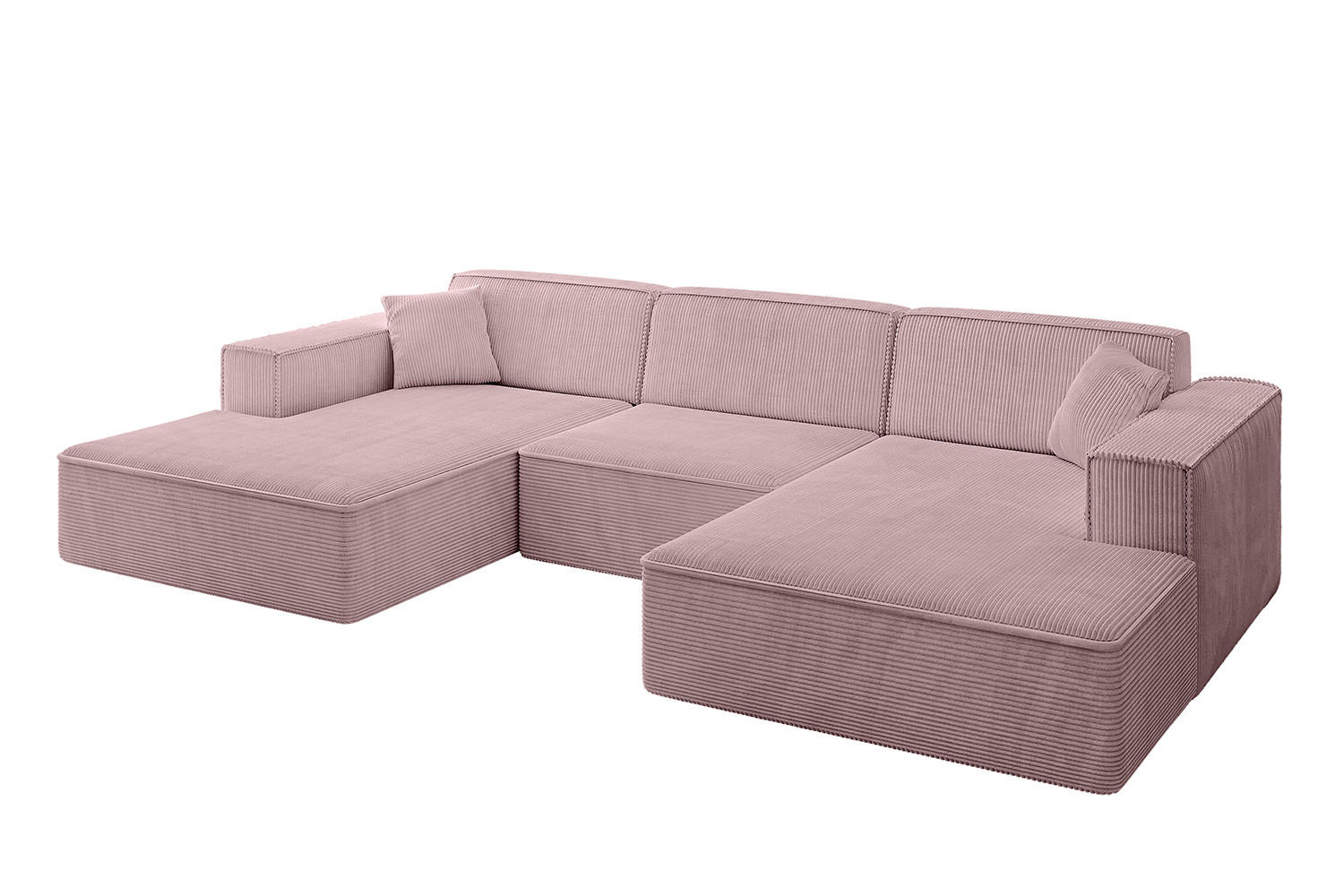 WOHNLANDSCHAFT IREA-U1-v4 - 297x165x72,5 cm Rosa - Rosa, Holzwerkstoff/Textil (297/72/165cm) - ALTDECOR