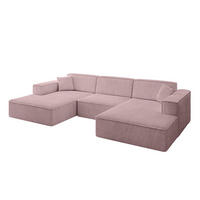 WOHNLANDSCHAFT IREA-U1-v4 - 297x165x72,5 cm Rosa - Rosa, Holzwerkstoff/Textil (297/72/165cm) - ALTDECOR