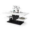 COUCHTISCH rechteckig Weiß Hochglanz - Schwarz matt 110/60/45 cm - Weiß Hochglanz/Schwarz, Holzwerkstoff (60/110/45cm) - designimpex