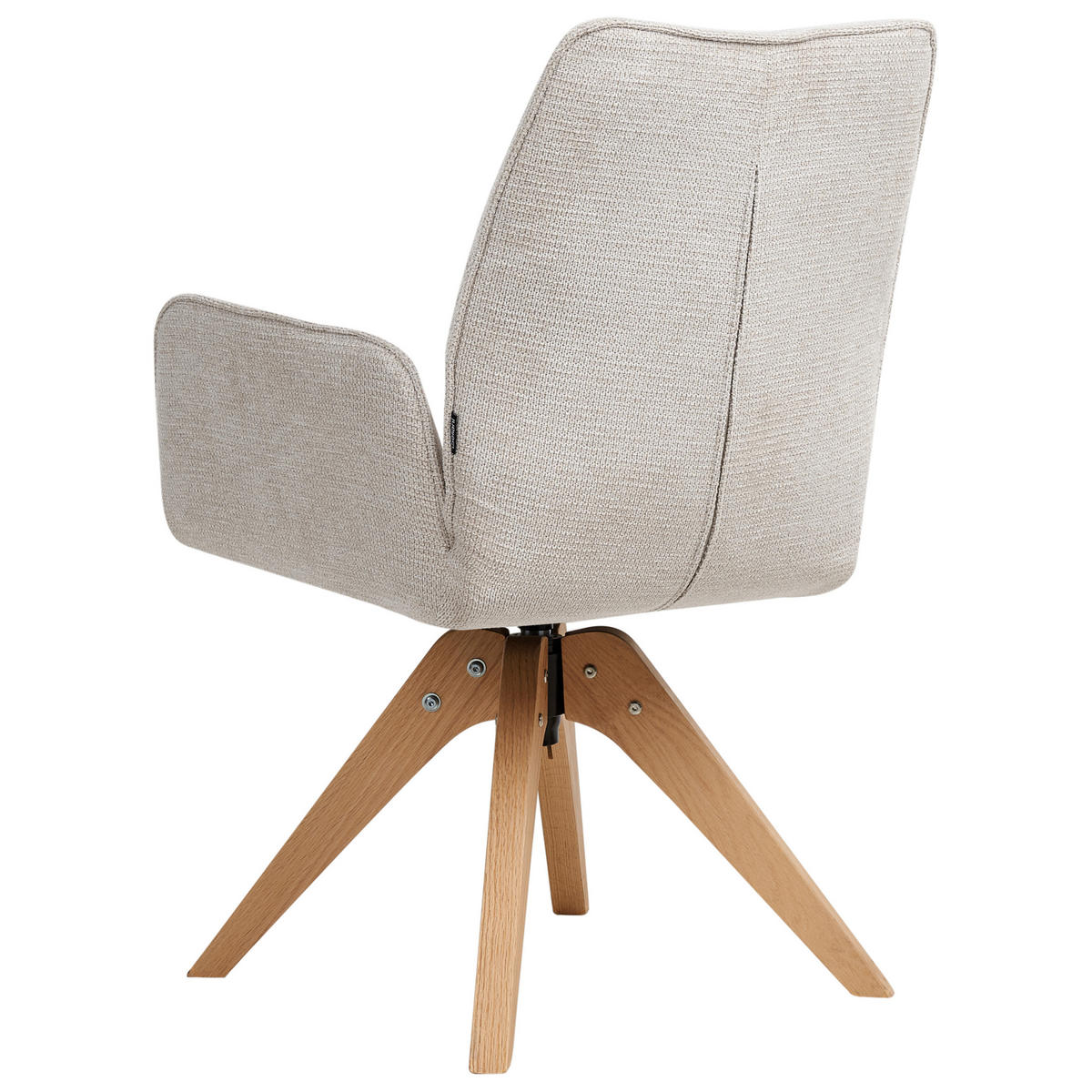 ESSZIMMERSTUHL drehbar Kunstleinen Hellbeige Mokena - Beige, Textil (58/90/66cm) - Beliani