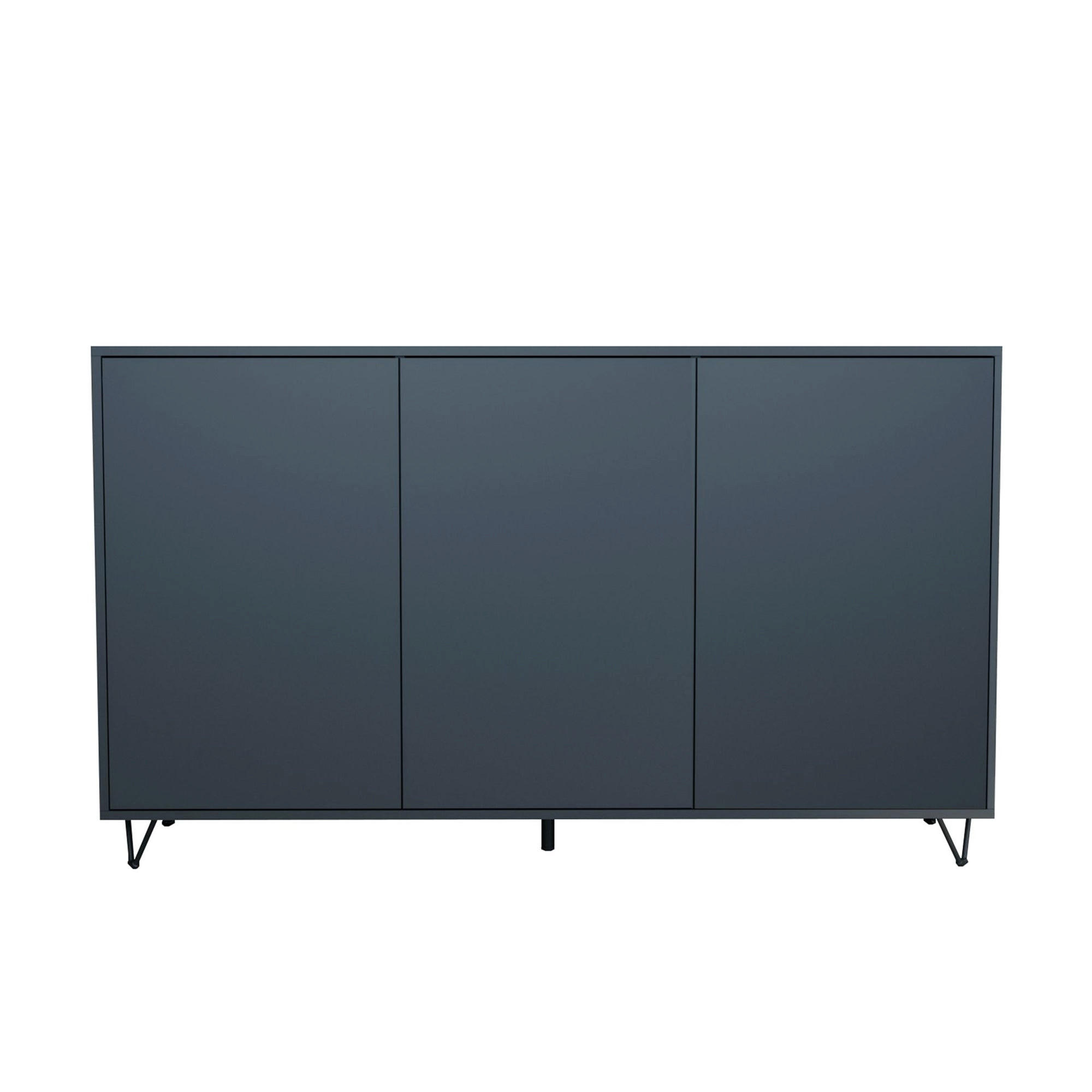 SIDEBOARD Elisa, Kommode mit Push-to-Open, Made in Germany, Moderner Schrank, Anthrazit matt (152,5 x 90,5 x 37 cm) - Anthrazit, Holzwerkstoff (152.5/90.5/37cm) - InnoFurn