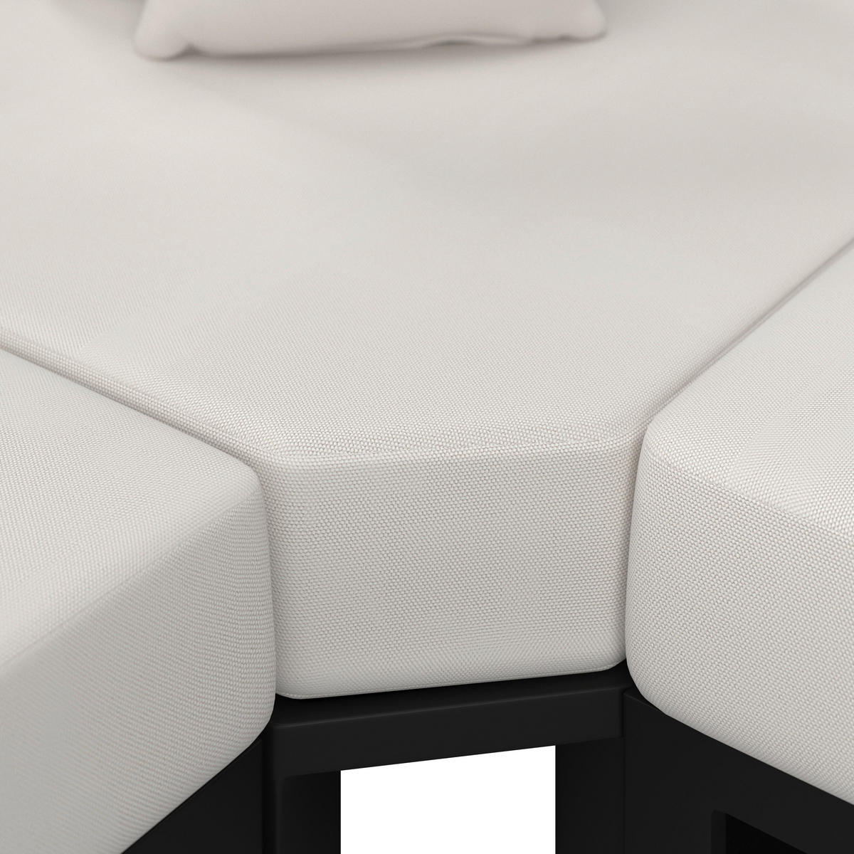 LOUNGEGARNITUR Silvano Weiß Metall/Outdoorstoff - Weiß, Metall - Bessagi Garden