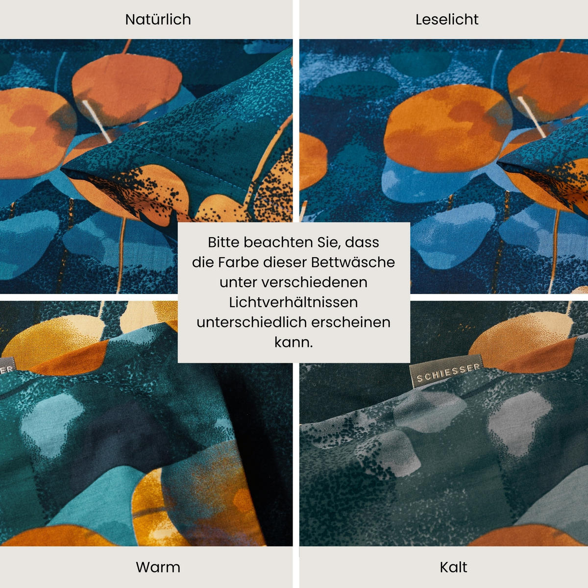 BETTWÄSCHESET Maxima - Renforcé - 2-teilig - 135 x 200 cm - Blau-Rost - Rostfarben, Textil (135/200cm) - SCHIESSER