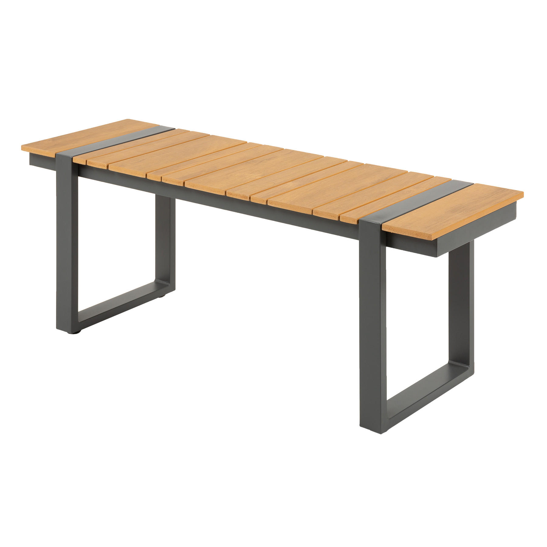 SITZBANK TAMPA LOUNGE Aluminium Natur 125 cm - Naturfarben, Kunststoff/Metall (123/47/34cm) - riess-ambiente