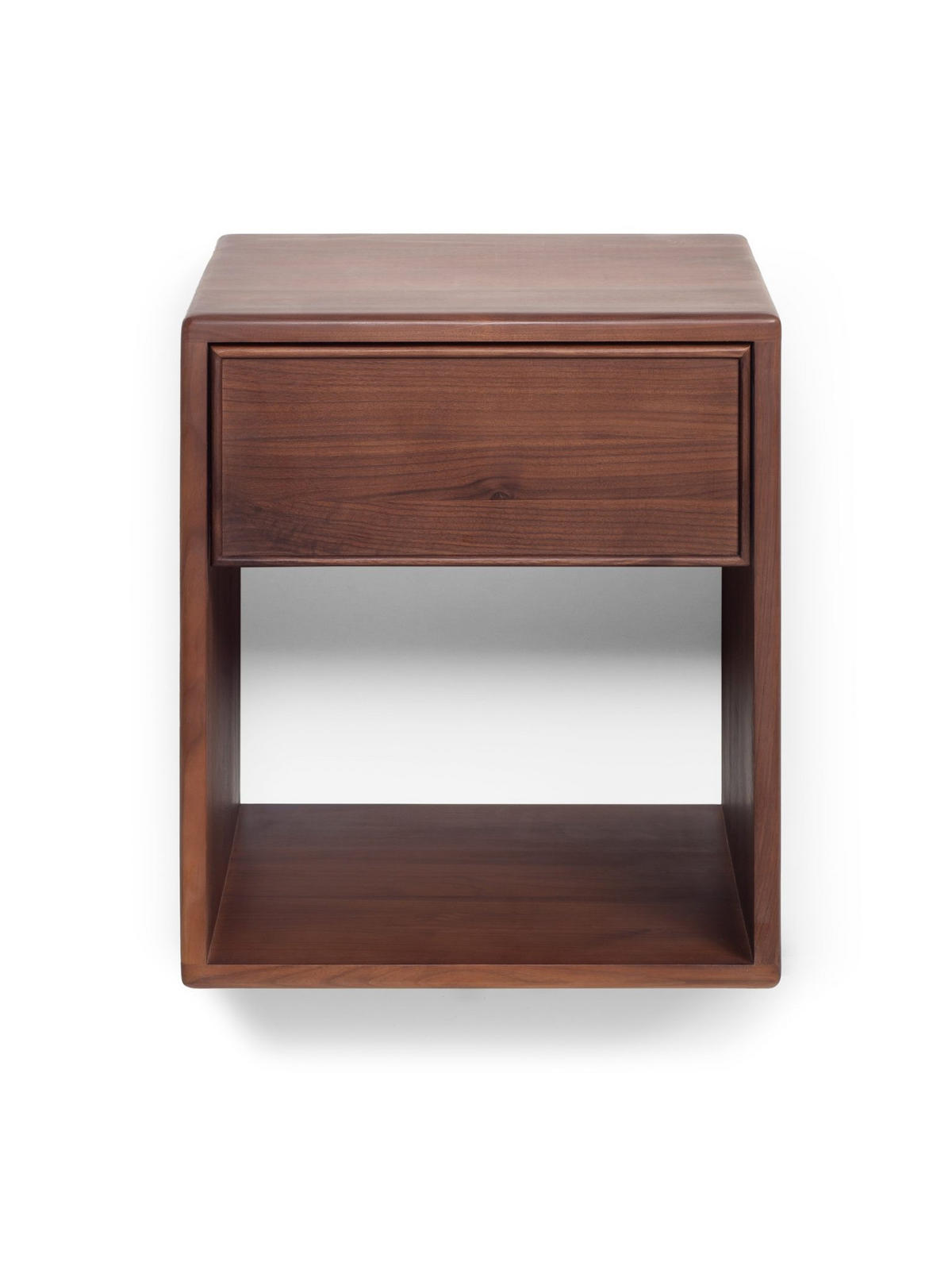 WANDNACHTTISCH Helene aus Nussbaum mit Schublade – Natur - Braun, Holz (40/46/38cm) - WOODEK