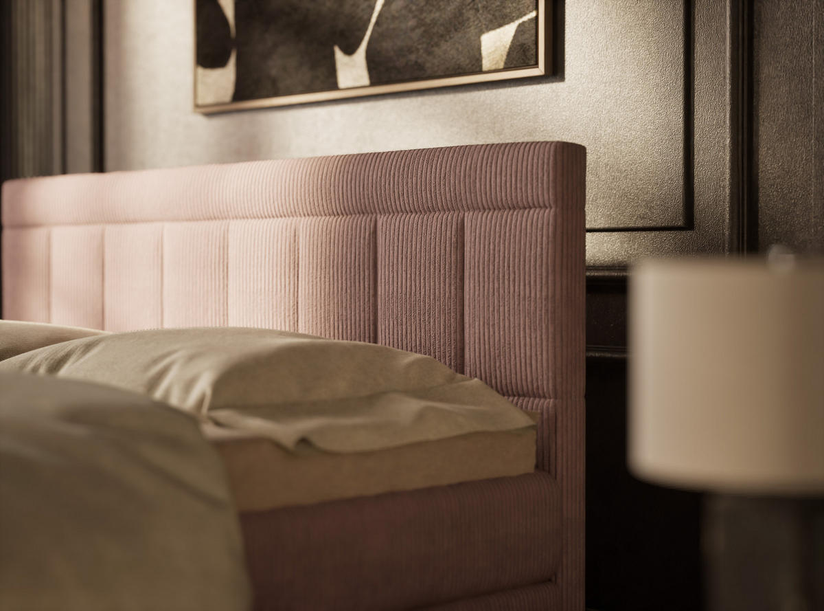 BOXSPRINGBETT Caya 140/200 cm, in Lila, Bettkasten, Matratze, Topper - Lila/Schwarz, Holz/Holzwerkstoff (140/200cm) - Maison de Reve